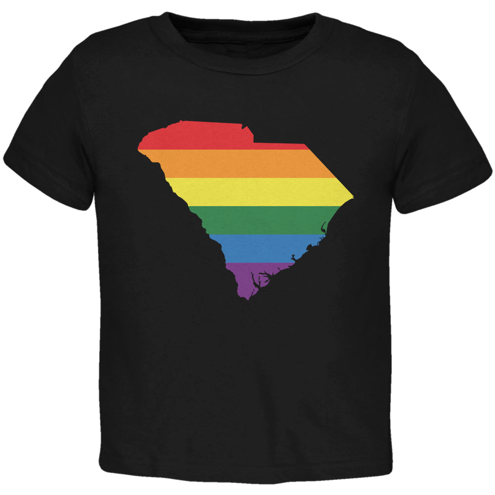 South Carolina LGBT Gay Pride Rainbow Black Toddler T-Shirt Toddler T-Shirts LGBT 2T Black