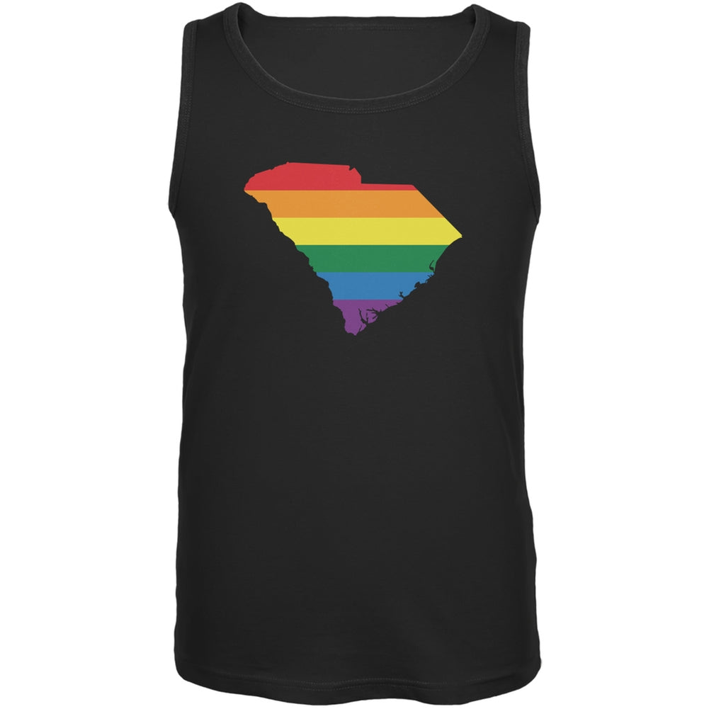 South Carolina LGBT Gay Pride Rainbow Black Adult Tank Top Men's Tank Tops Old Glory 2XL Black