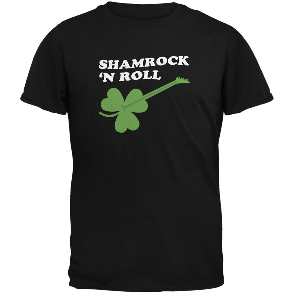 St. Patrick's Day - Shamrock 'N Roll Black Youth T-Shirt Youth T-Shirts Old Glory LG Black