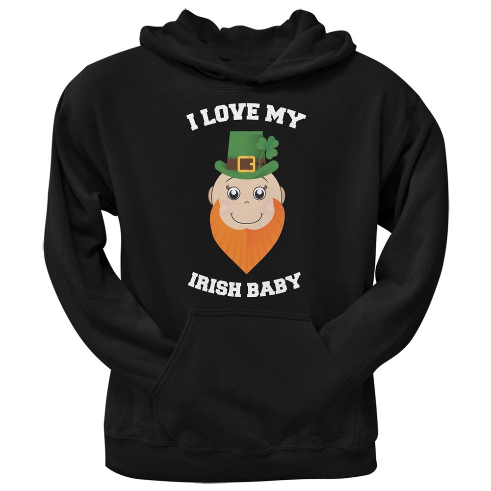 St. Patrick's Day - I Love My Irish Baby Black Adult Hoodie Men's Hoodies Old Glory 2XL Black
