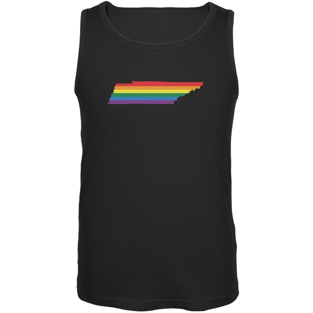 Tennessee LGBT Gay Pride Rainbow Black Adult Tank Top Men's Tank Tops Old Glory 2XL Black