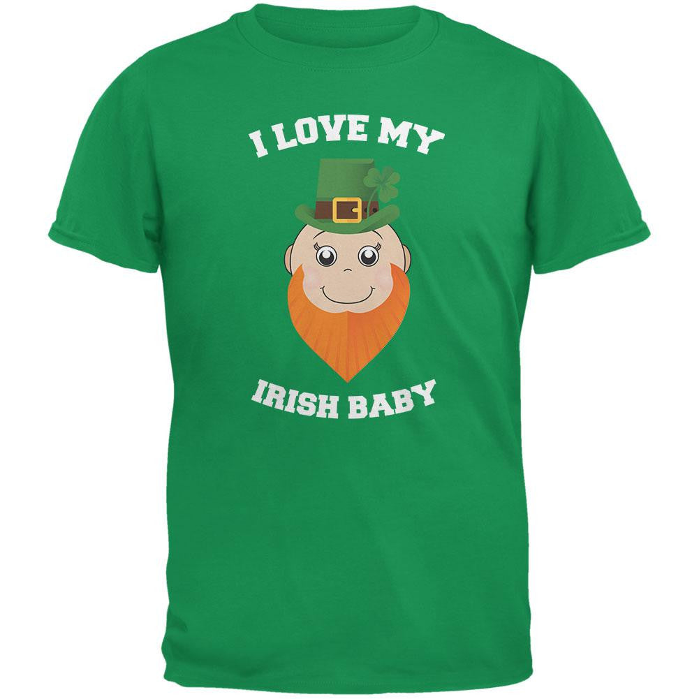 St. Patrick's Day - I Love My Irish Baby Irish Green Adult T-Shirt Men's T-Shirts Old Glory 2XL Green
