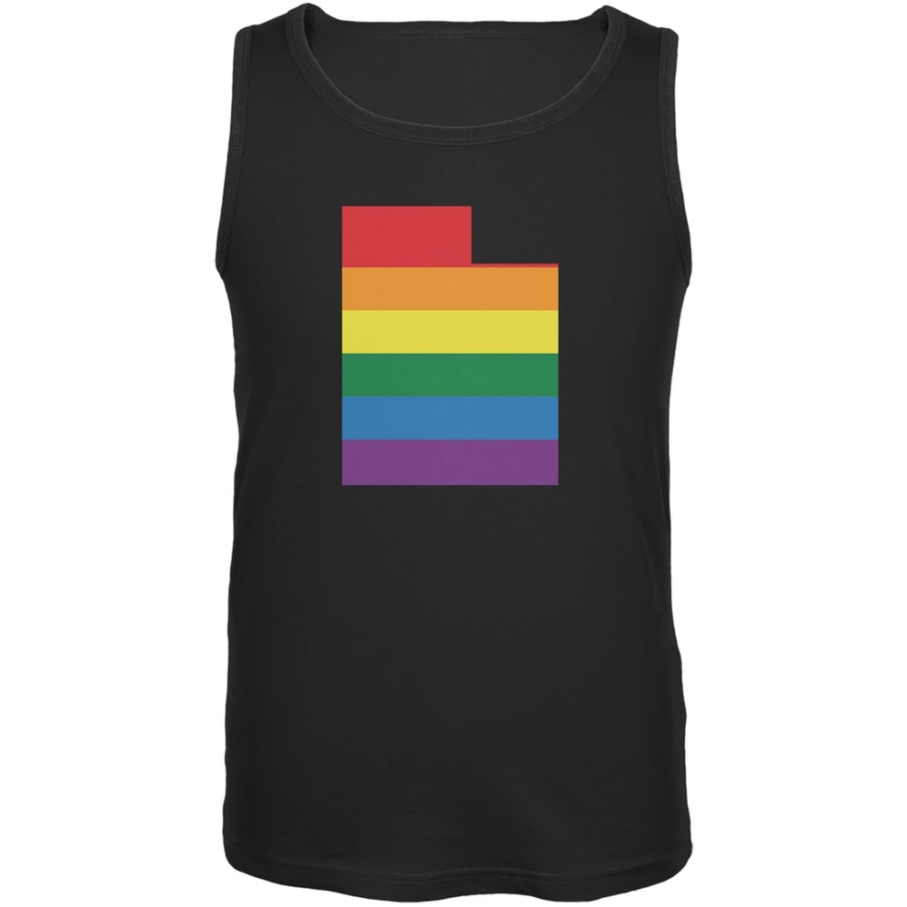 Utah LGBT Gay Pride Rainbow Black Adult Tank Top Men's Tank Tops Old Glory 2XL Black