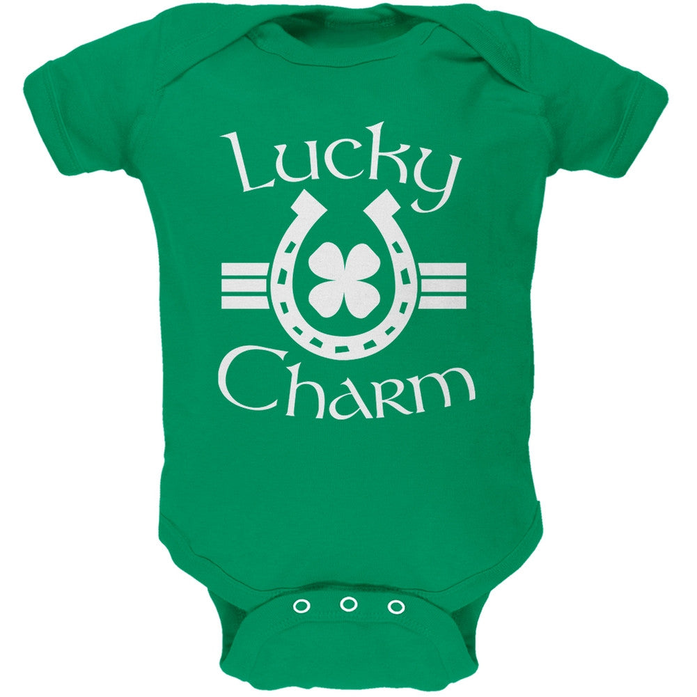 St. Patricks Day - Lucky Charm Kelly Green Soft Baby One Piece Baby One Piece Old Glory