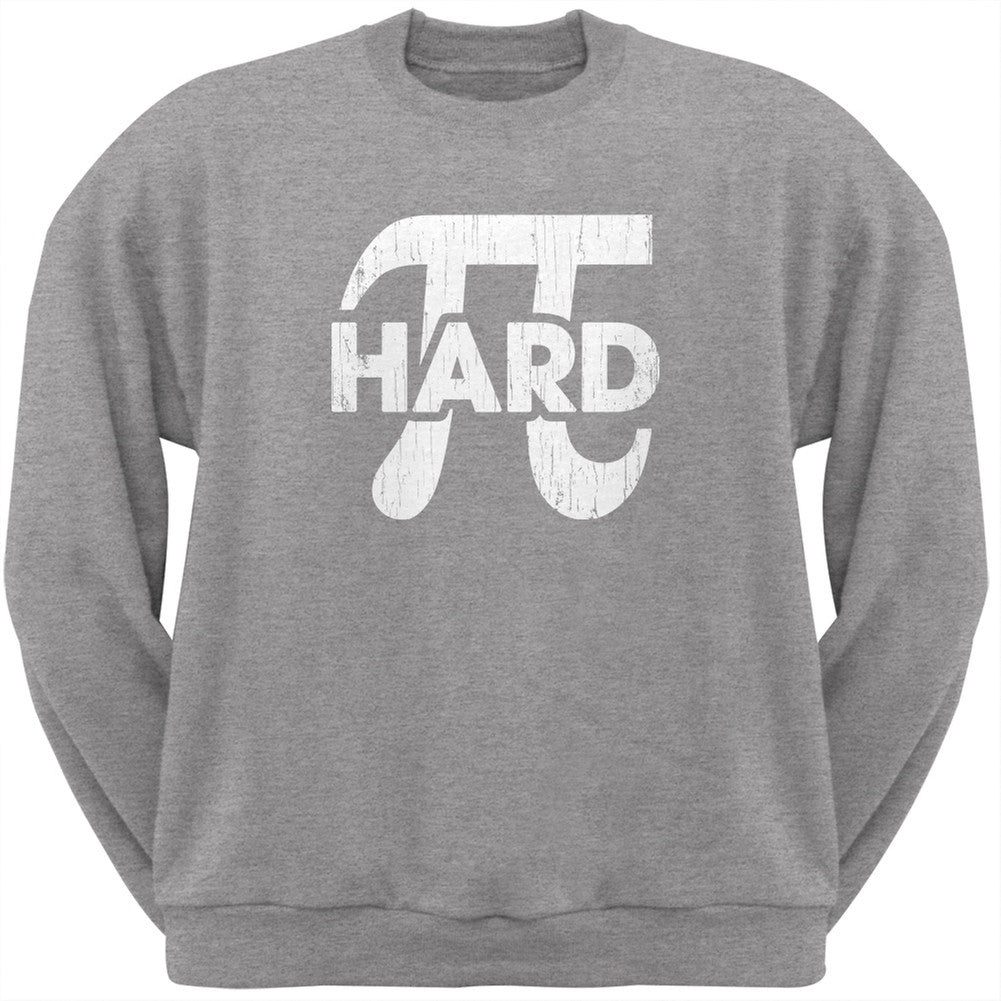 Pi Hard Heather Grey Adult Sweatshirt Men's Sweatshirts Old Glory 2XL Grey
