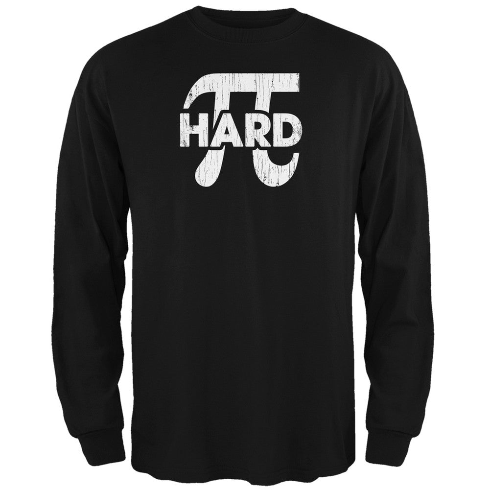 Pi Hard Black Adult Long Sleeve T-Shirt Men's T-Shirts Old Glory 2XL Black