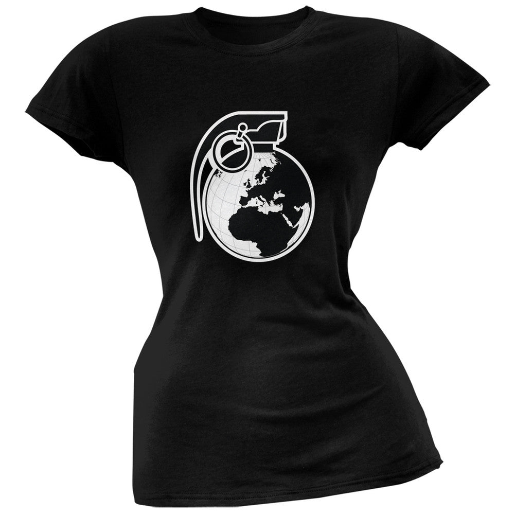 Grenade Globe Black Soft Juniors T-Shirt Juniors T-Shirts Old Glory 2XL Black