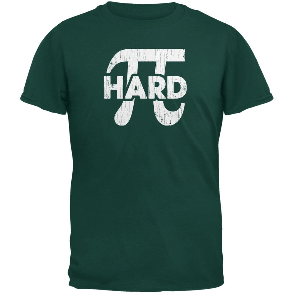 Pi Hard Forest Green Adult T-Shirt Men's T-Shirts Old Glory 2XL Green