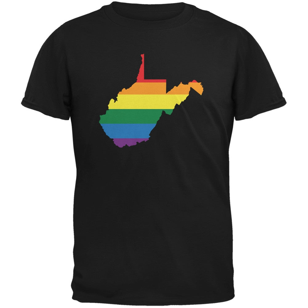 West Virginia LGBT Gay Pride Rainbow Black Youth T-Shirt Youth T-Shirts Old Glory LG Black