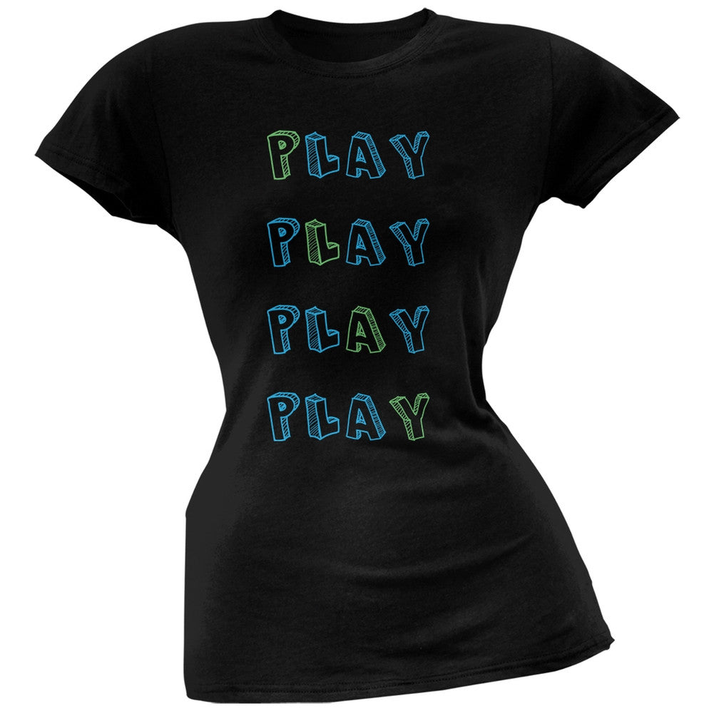 All About Play Black Soft Juniors T-Shirt Juniors T-Shirts Old Glory 2XL Black