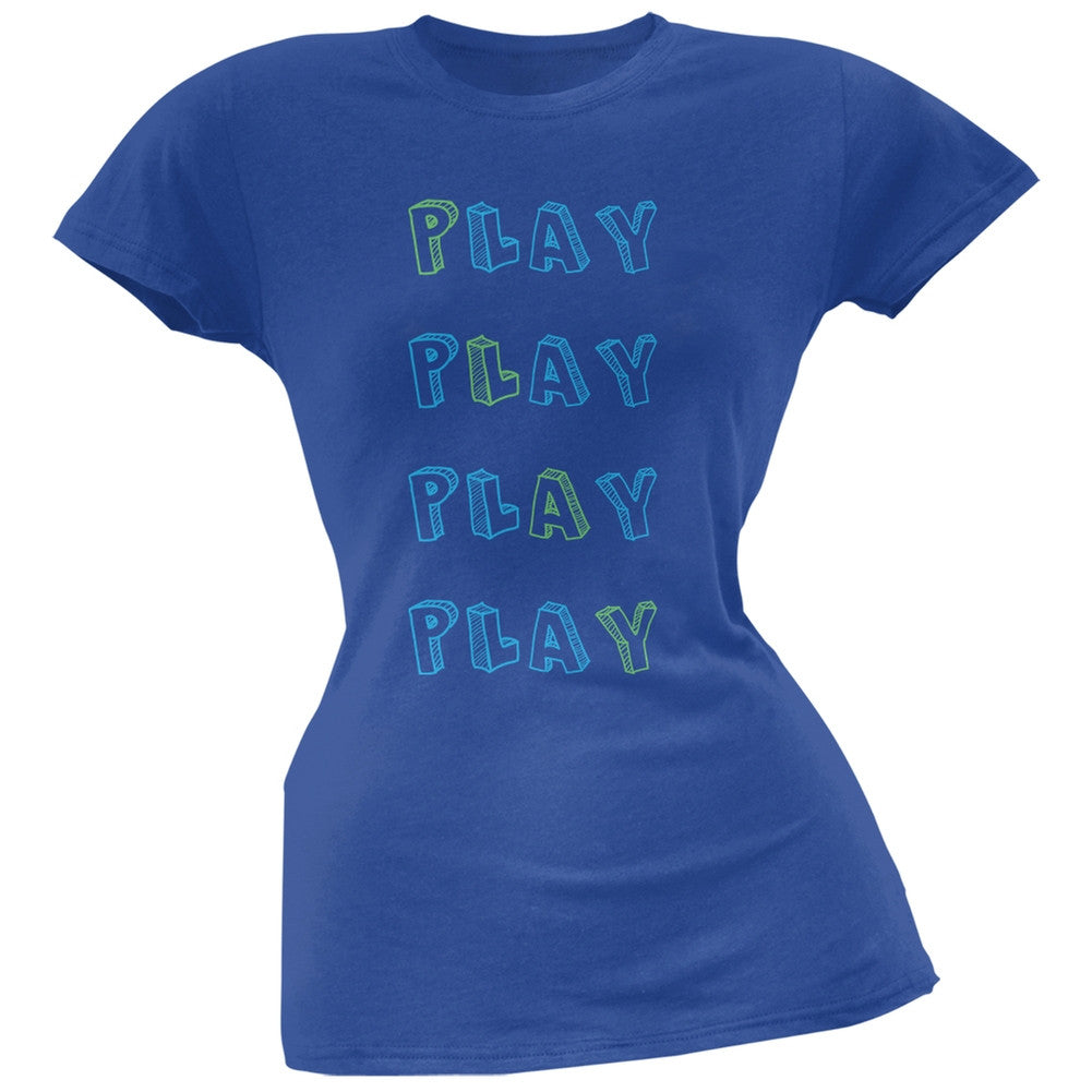 All About Play Royal Soft Juniors T-Shirt Juniors T-Shirts Old Glory 2XL Blue