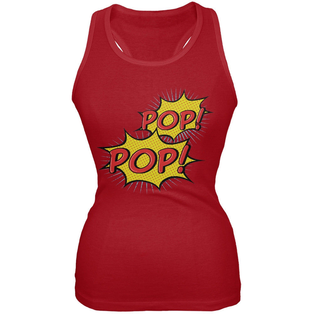 POP! POP! Red Soft Juniors Tank Top Juniors Tank Tops Old Glory 2XL Red