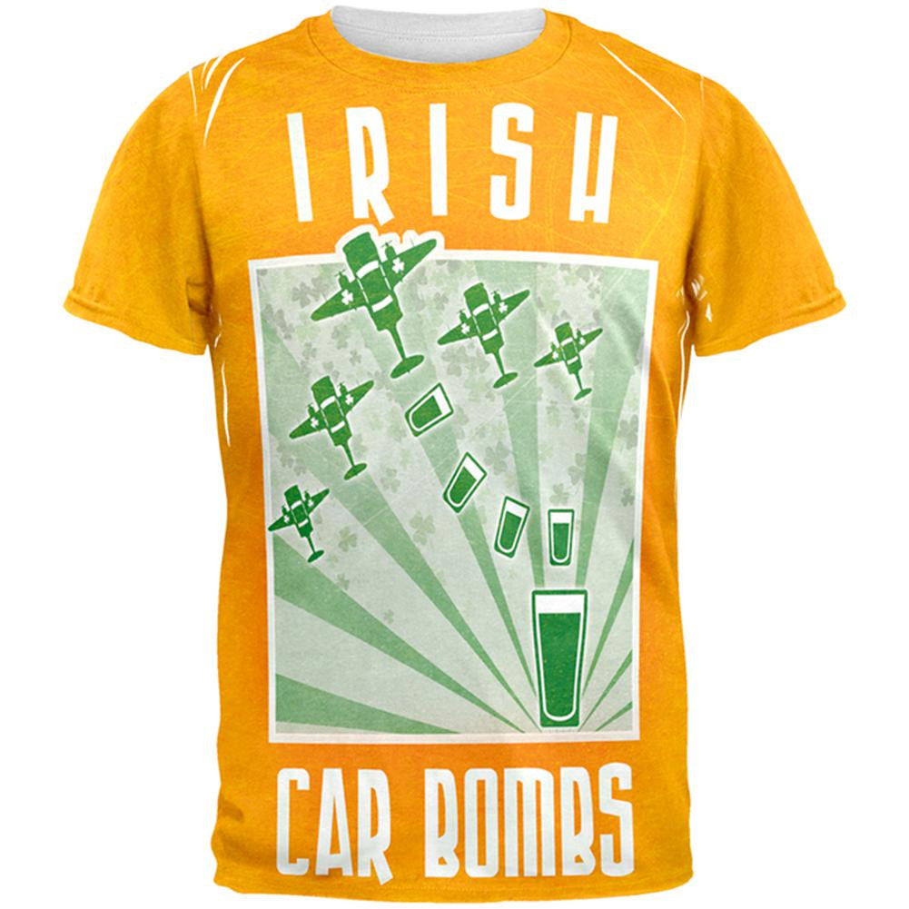 St. Patricks Day Irish Car Bombs All Over Adult T-Shirt Men's T-Shirts Old Glory 2XL White
