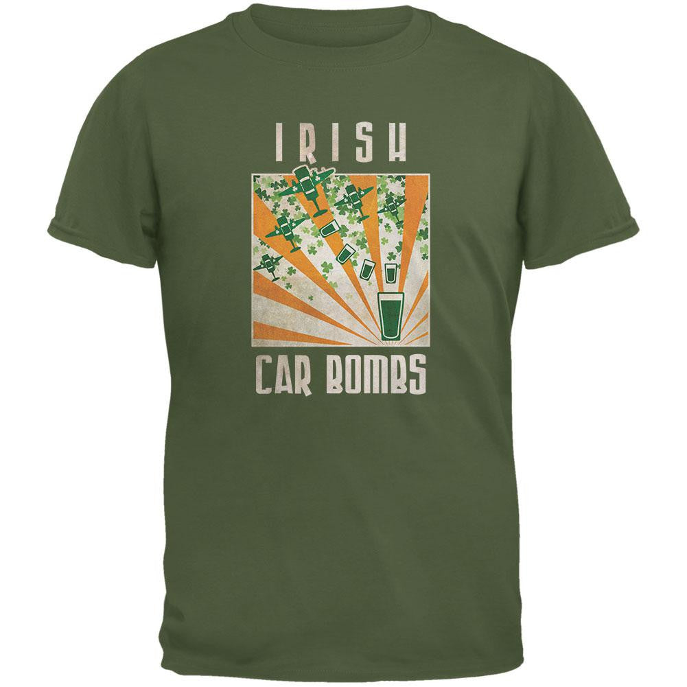 St. Patricks Day Irish Car Bombs Military Green Adult T-Shirt Men's T-Shirts Old Glory 2XL Green