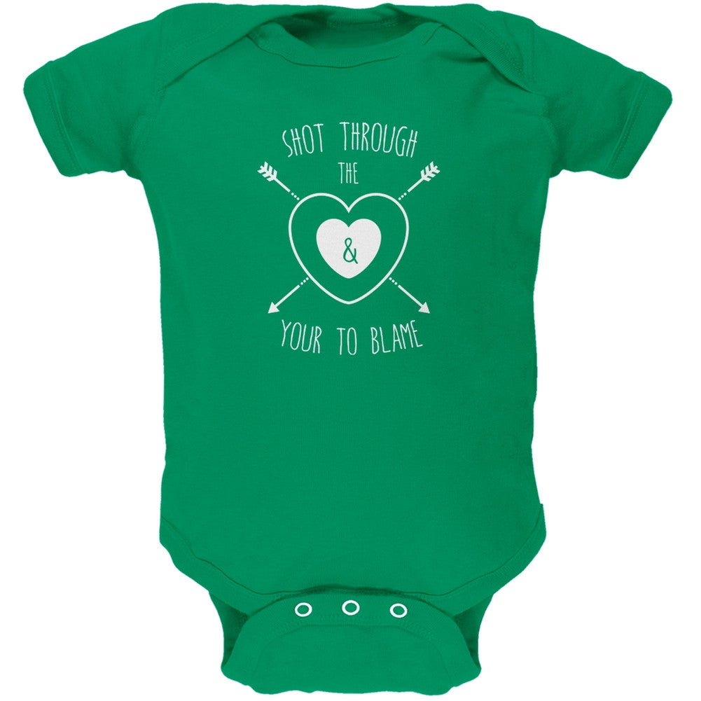 Shot Through The Heart Kelly Green Soft Baby One Piece Baby One Piece Old Glory 0-3M Green