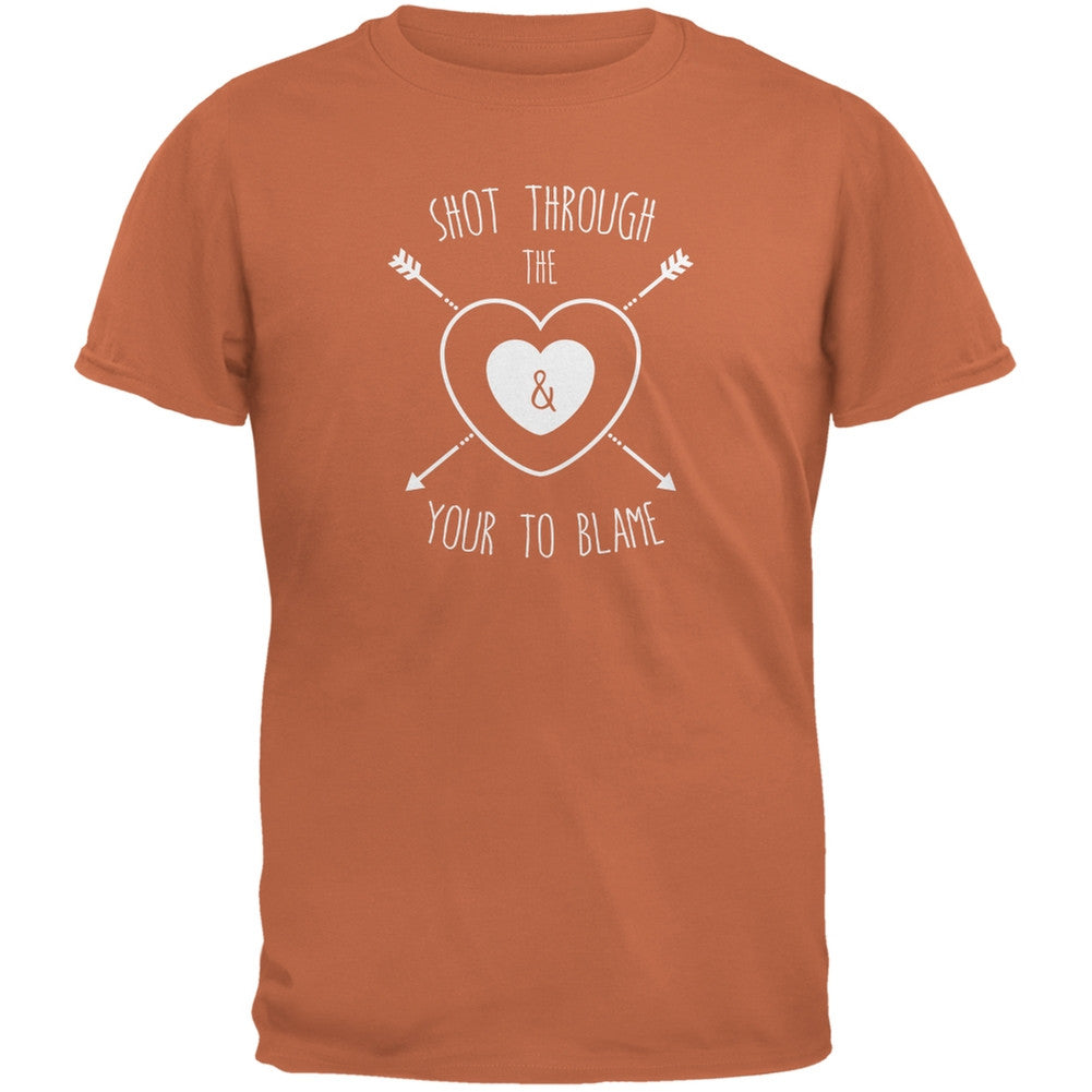 Shot Through The Heart Texas Orange Adult T-Shirt Men's T-Shirts Old Glory 2XL Orange