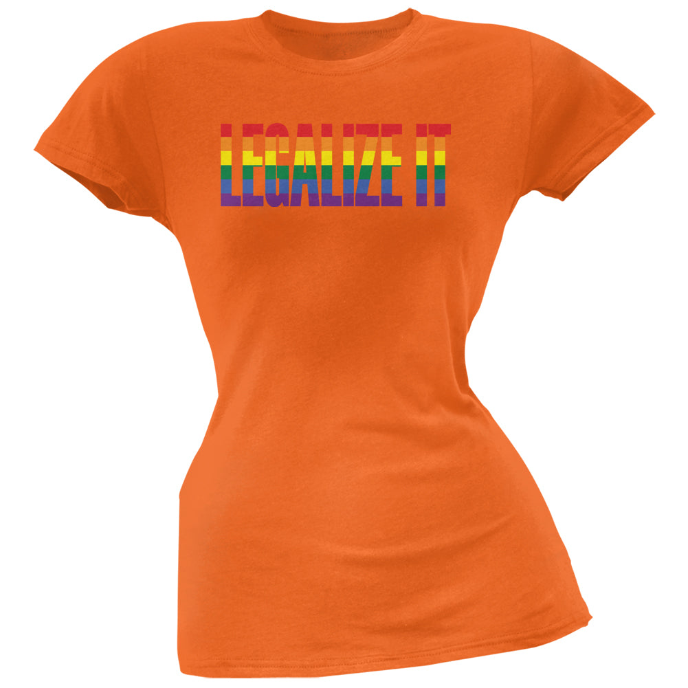 Legalize It Gay Rights Pride Orange Juniors Soft T-Shirt Juniors T-Shirts LGBT 2XL Orange