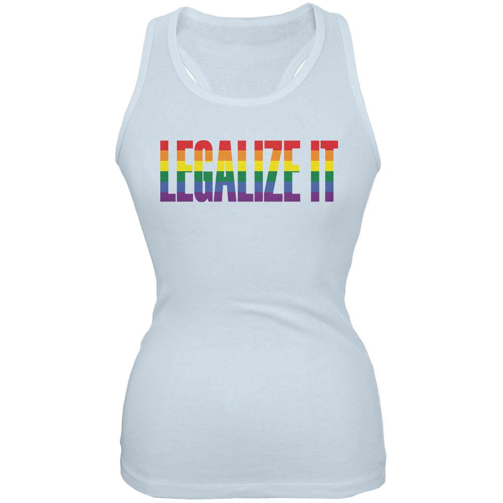 Legalize It Gay Rights Pride Pale Blue Juniors Soft Tank Top Juniors Tank Tops Old Glory 2XL Blue