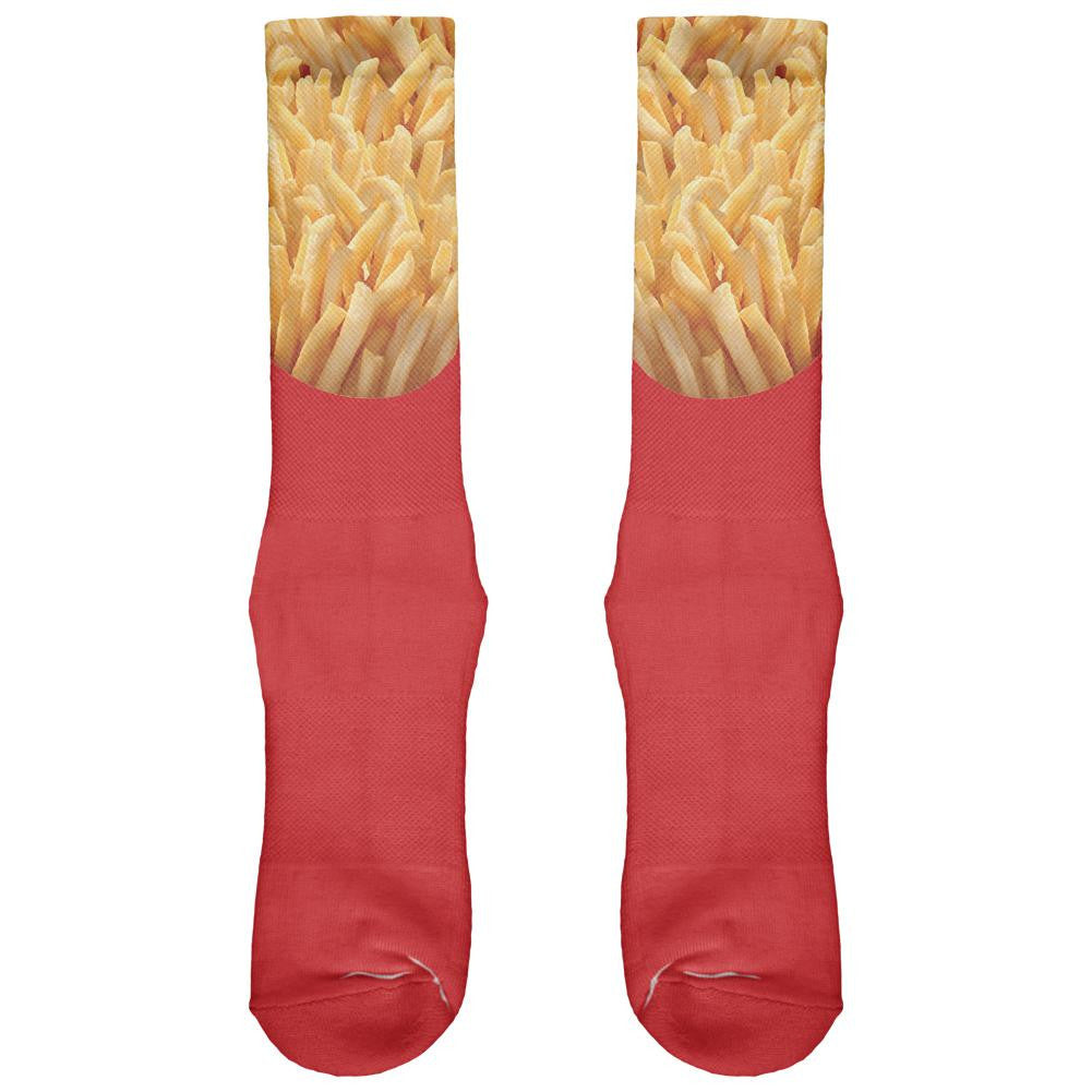 French Fries All Over Crew Socks Men's Socks Old Glory 11 White