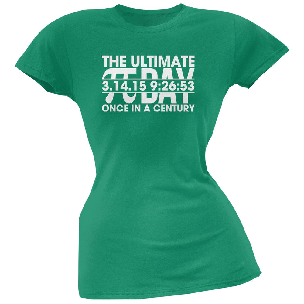 The Ultimate Pi Day 3.14.15 Kelly Green Soft Juniors T-Shirt Juniors T-Shirts Old Glory SM Green