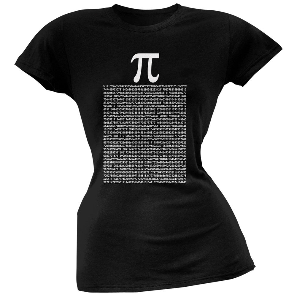 Pi Numbers Black Soft Juniors T-Shirt Juniors T-Shirts Old Glory SM Black