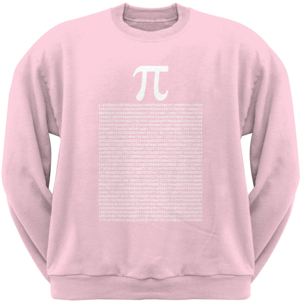 Pi Numbers Light Pink Adult Sweatshirt Men's Sweatshirts Old Glory SM Pink