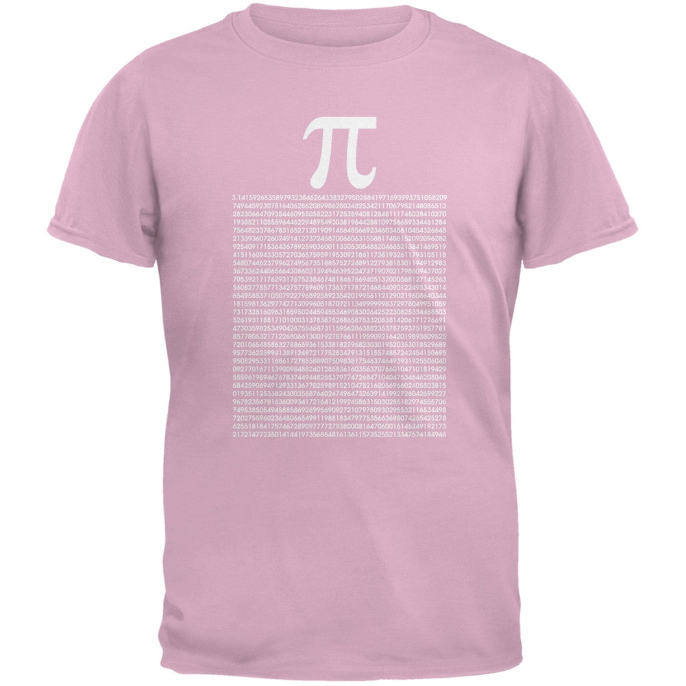 Pi Numbers Light Pink Adult T-Shirt Men's T-Shirts Old Glory SM Pink