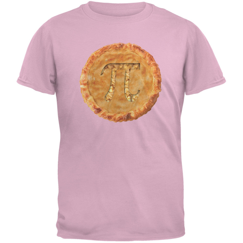 Pi Pie Light Pink Adult T-Shirt Men's T-Shirts Old Glory SM Pink