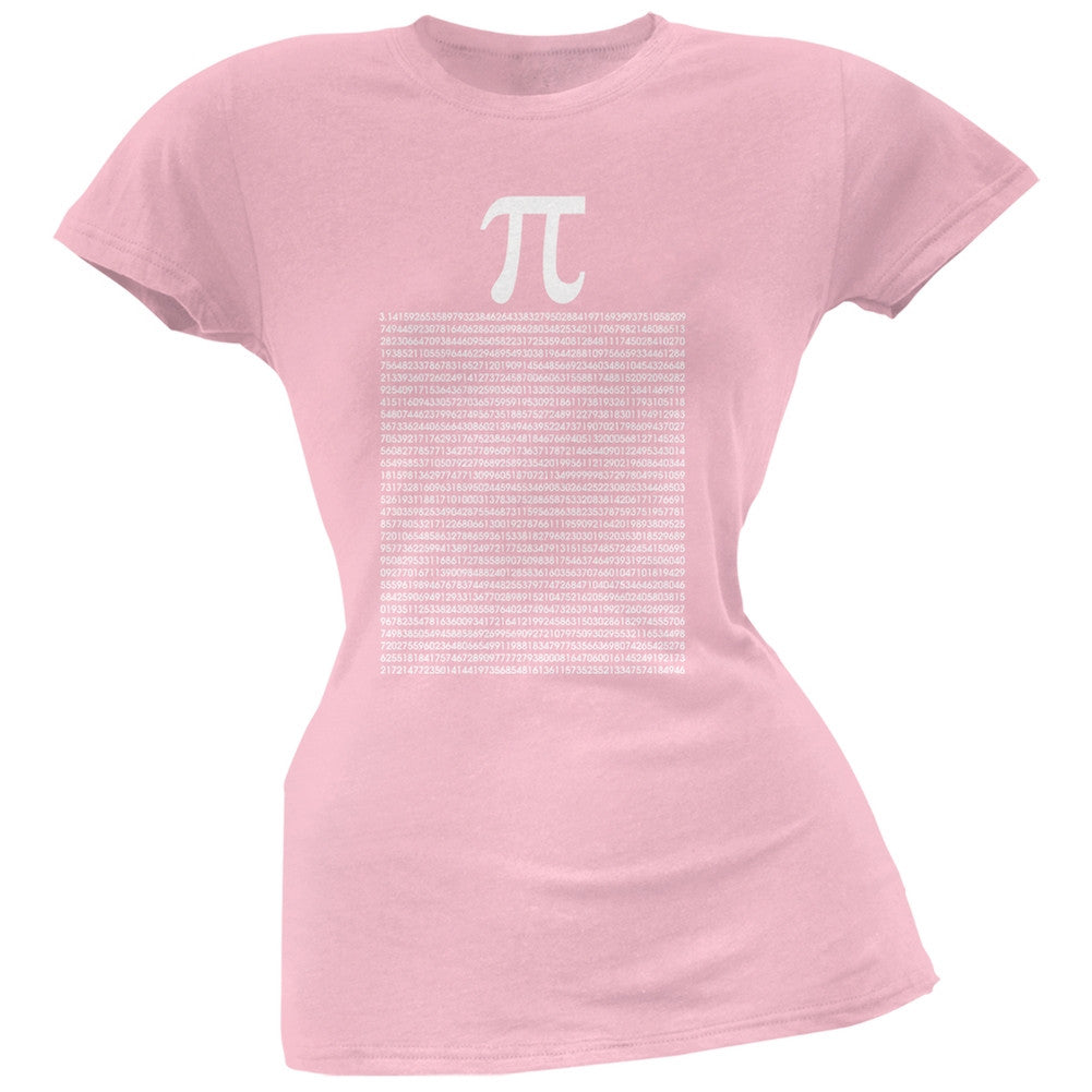 Pi Numbers Light Pink Soft Juniors T-Shirt Juniors T-Shirts Old Glory SM Pink
