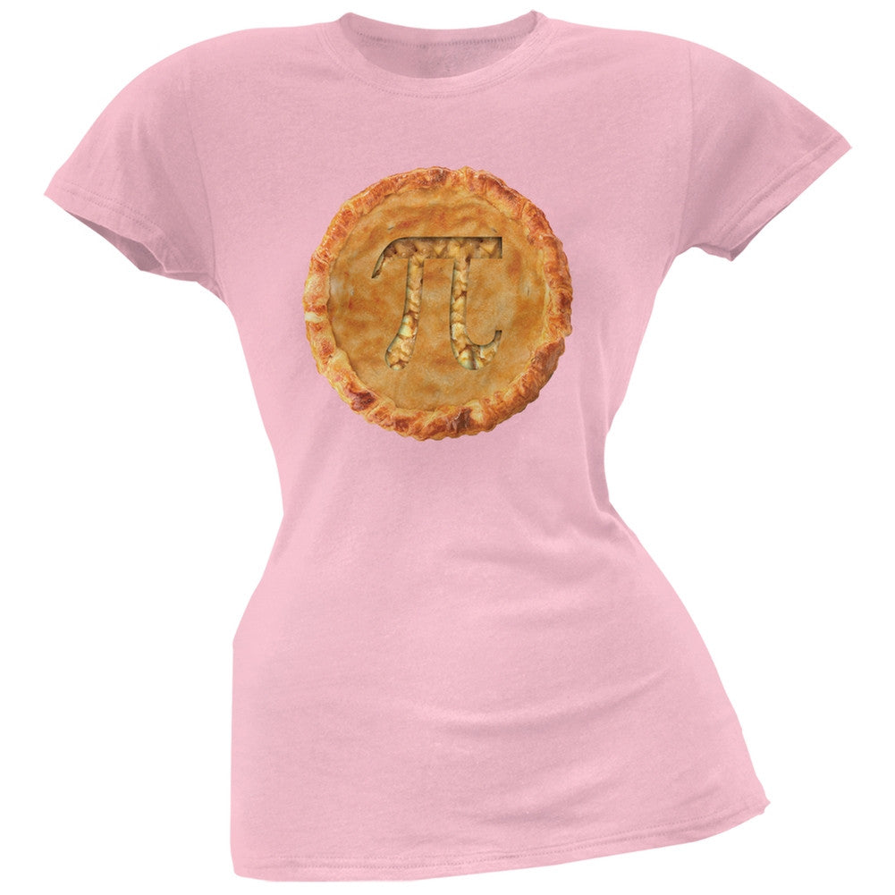 Pi Pie Light Pink Soft Juniors T-Shirt Juniors T-Shirts Old Glory SM Pink