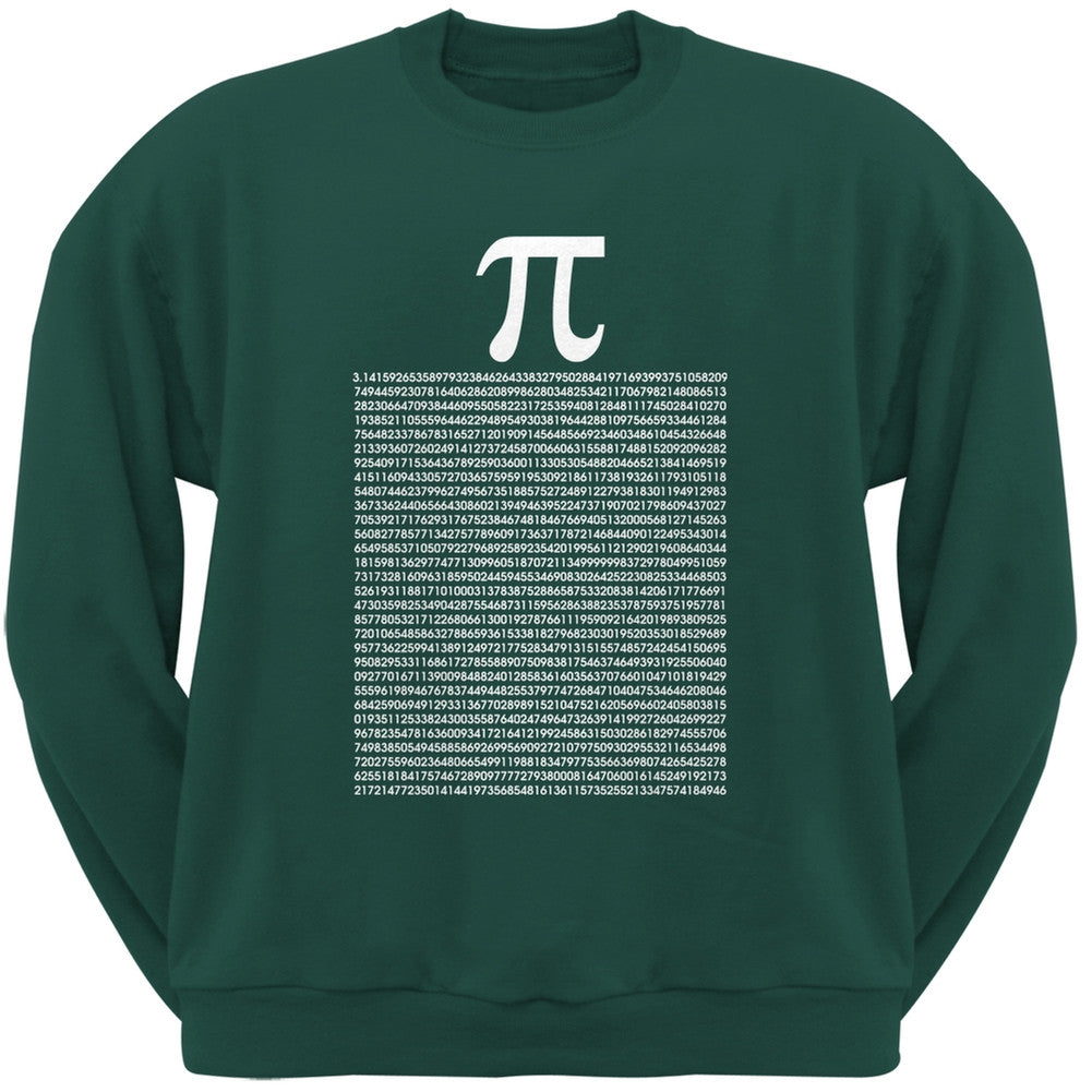Pi Numbers Forest Green Adult Sweatshirt Men's Sweatshirts Old Glory SM Green