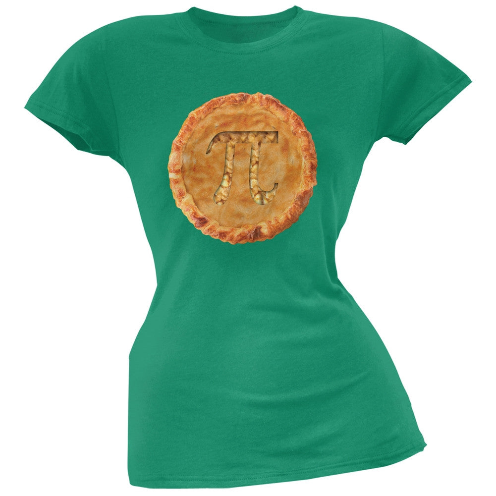 Pi Pie Kelly Green Soft Juniors T-Shirt Juniors T-Shirts Old Glory SM Green