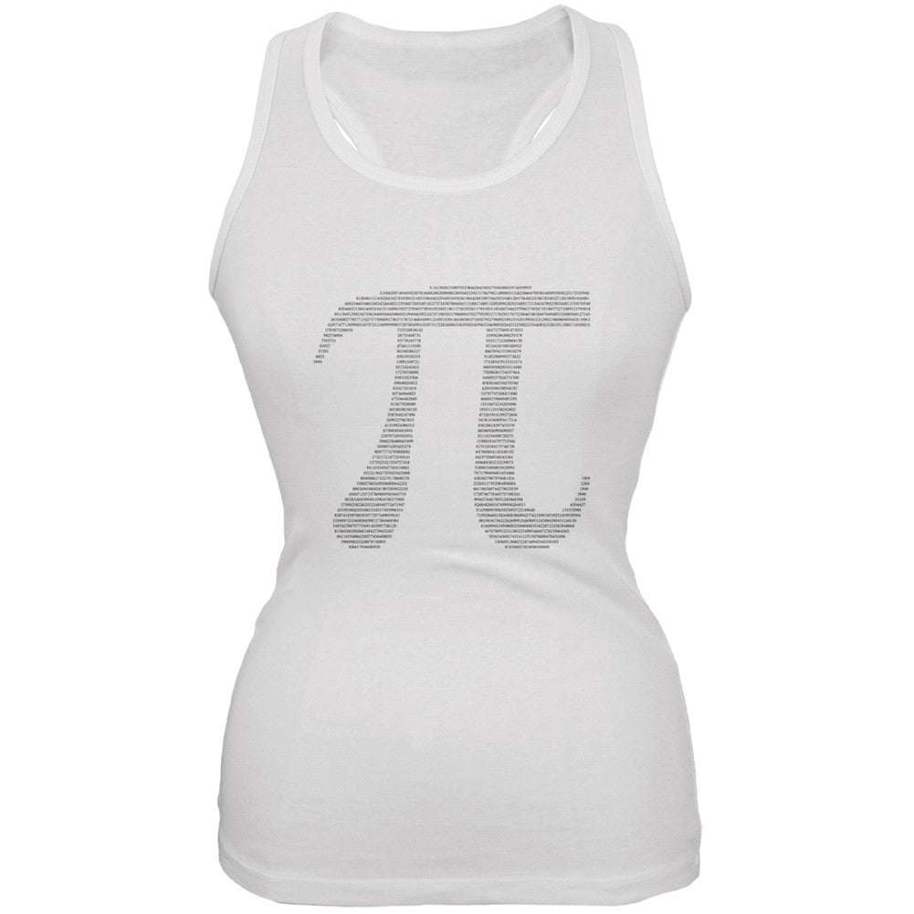Pi White Juniors Soft Tank Top Juniors Tank Tops Old Glory 2XL White