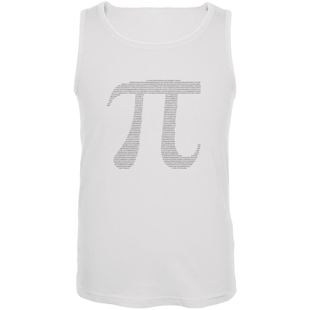 Pi White Adult Tank Top Men's Tank Tops Old Glory 2XL White