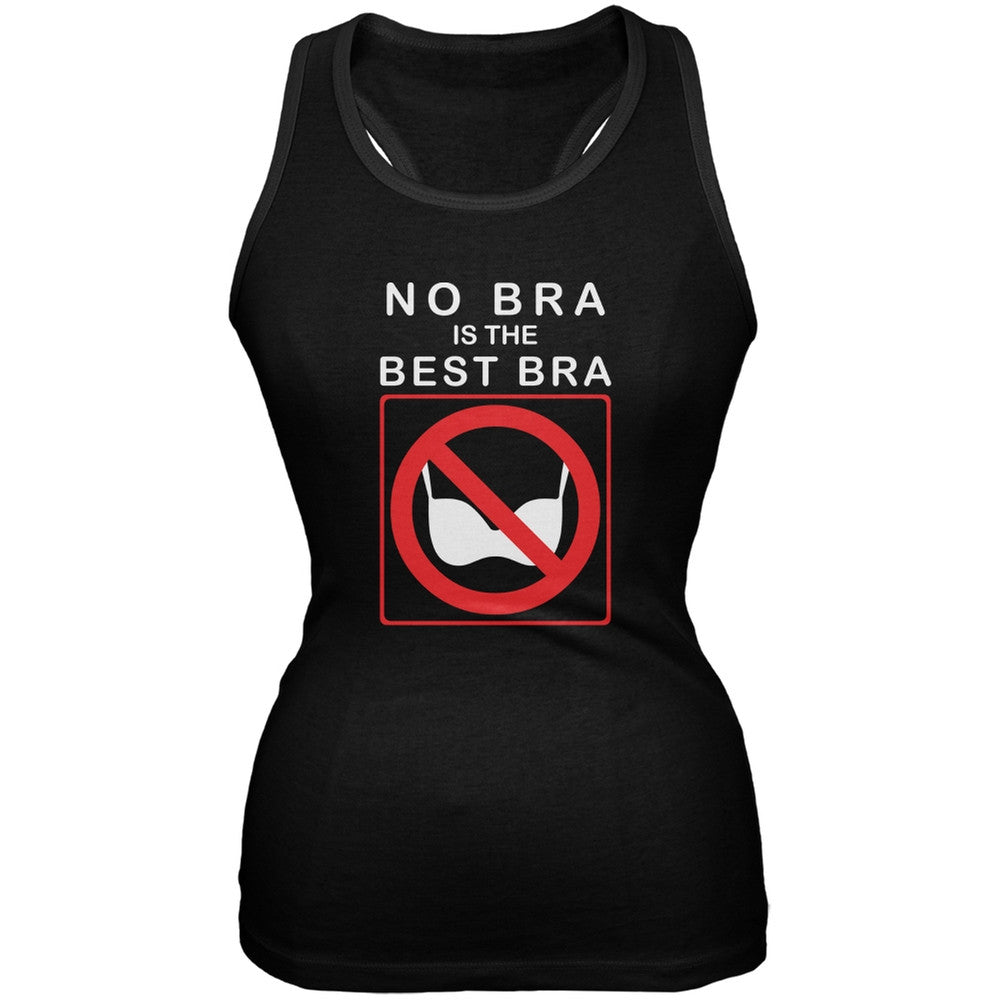 Best No Bra Funny Black Juniors Soft Tank Top Juniors Tank Tops Old Glory 2XL Black