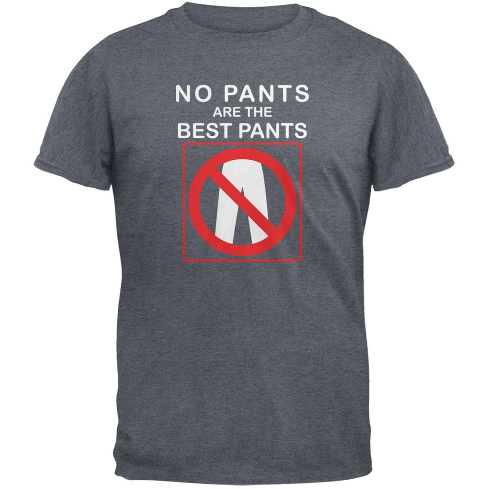 Best No Pants Funny Dark Heather Adult T-Shirt Men's T-Shirts Old Glory 2XL Grey