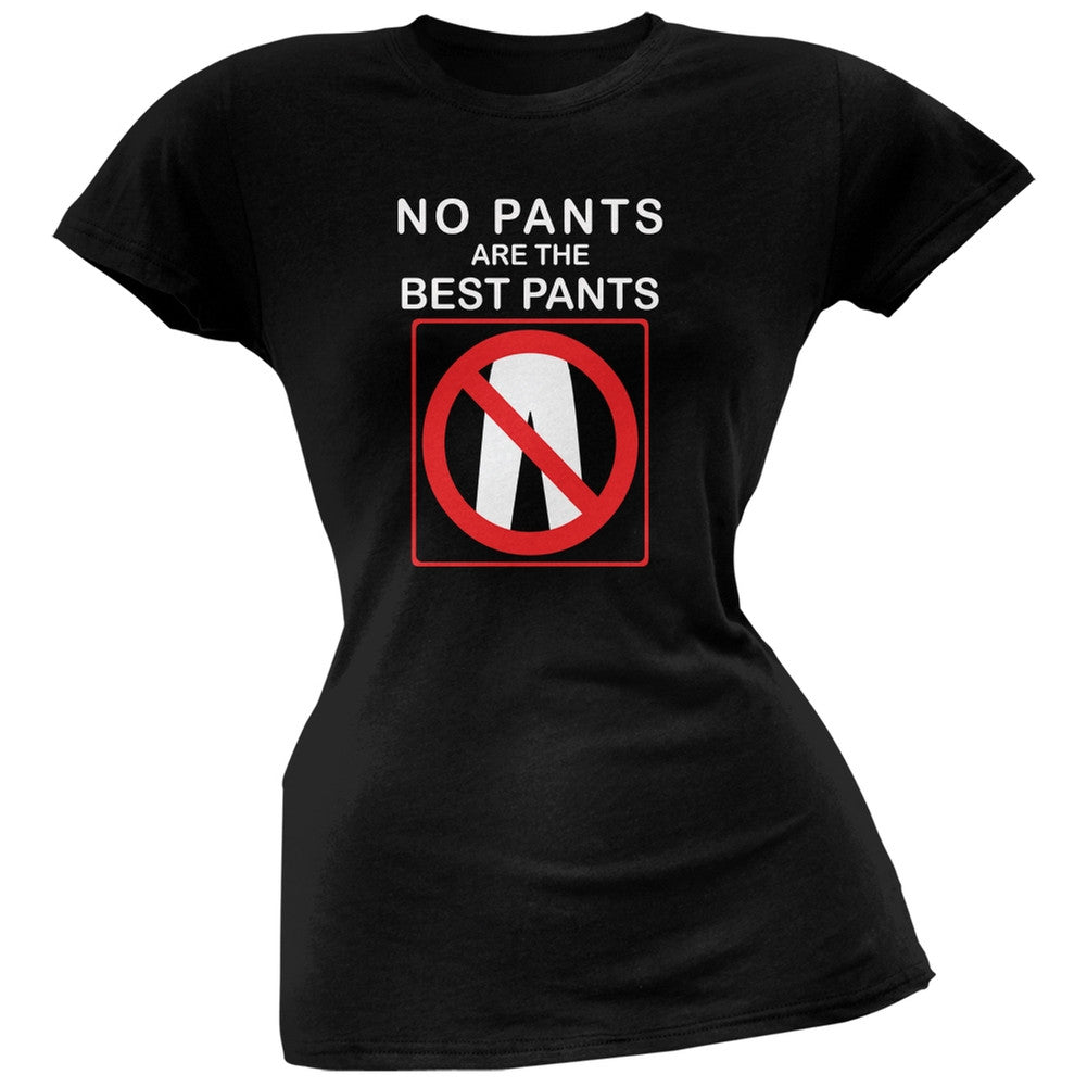 Best No Pants Funny Black Juniors Soft T-Shirt Juniors T-Shirts Old Glory 2XL Black