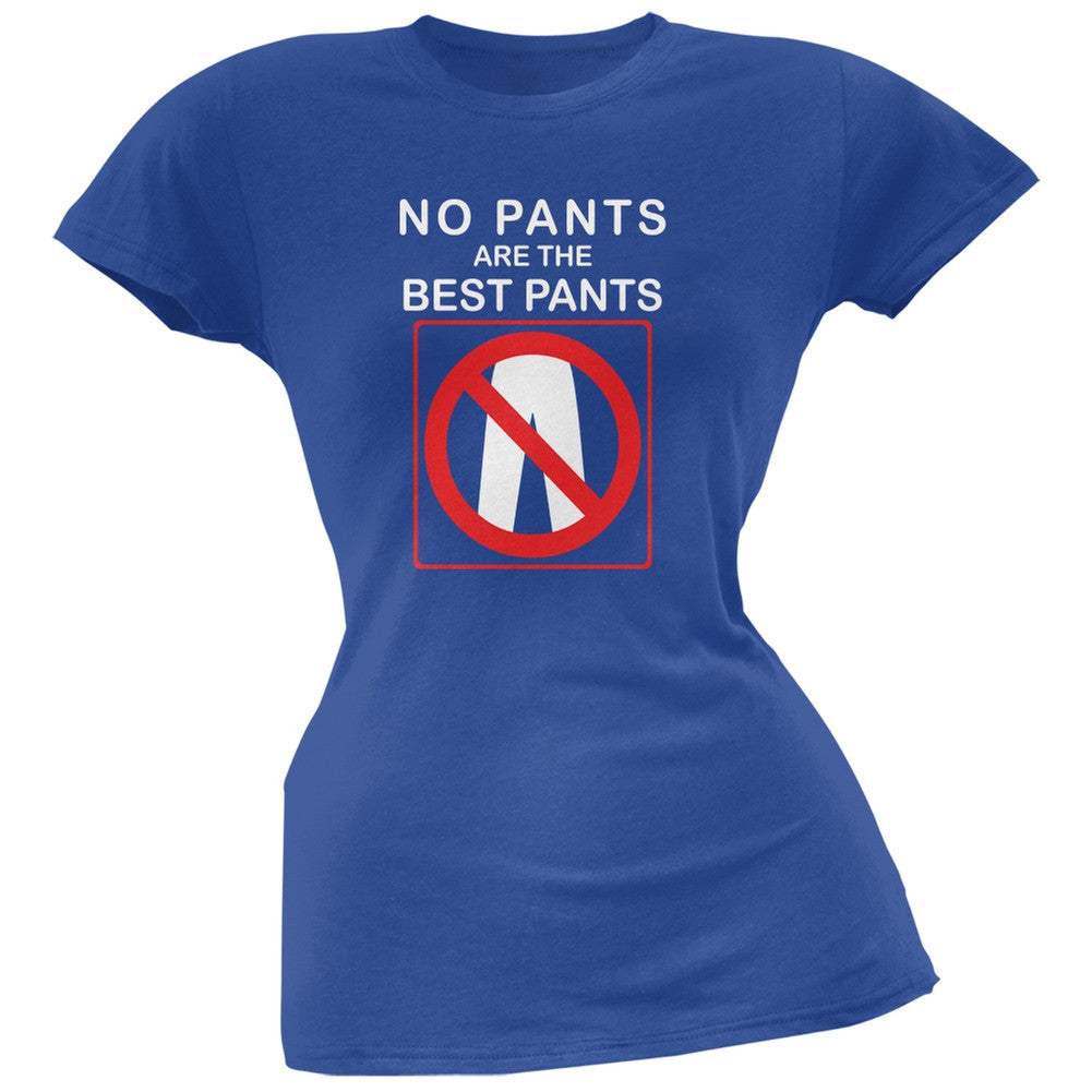 Best No Pants Funny Royal Juniors Soft T-Shirt Juniors T-Shirts Old Glory 2XL Blue
