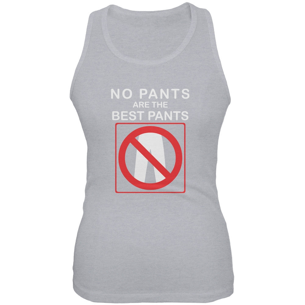 Best No Pants Funny Heather Grey Juniors Soft Tank Top Juniors Tank Tops Old Glory 2XL Grey