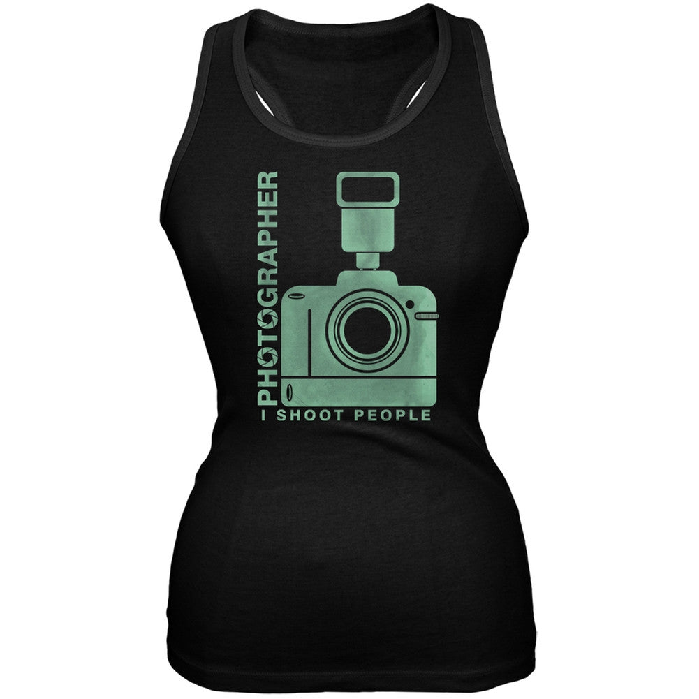 Photographer Shoot People Funny Black Juniors Soft Tank Top Juniors Tank Tops Old Glory 2XL Black