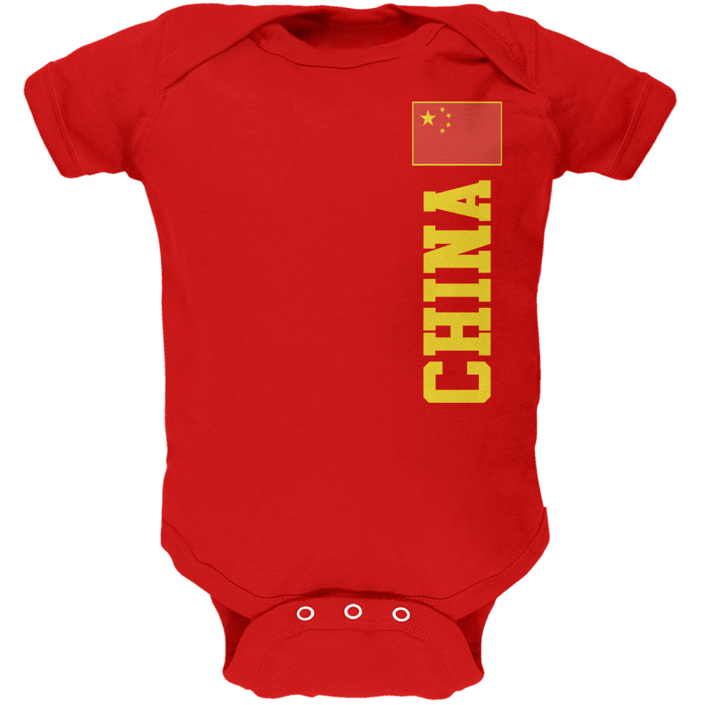 World Cup China Red Soft Baby One Piece Baby One Piece Old Glory 0-3M Red