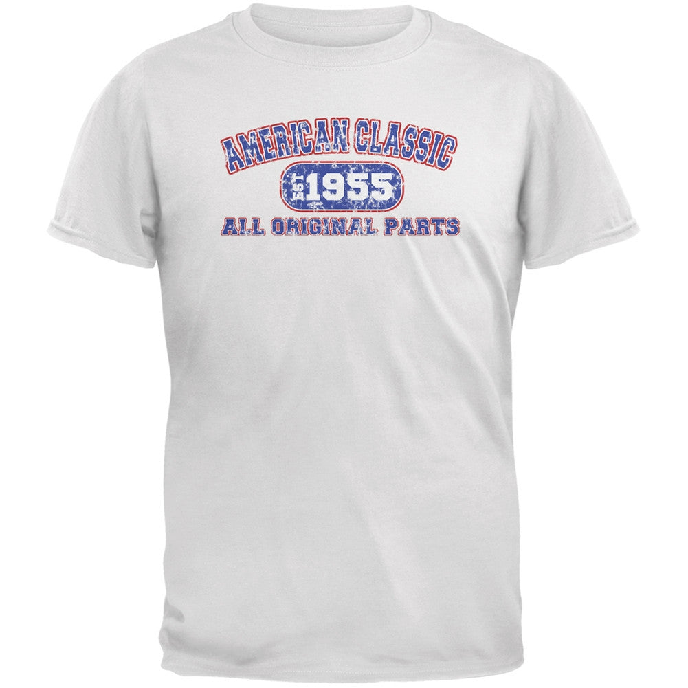 Classic American 1955 Funny White Adult T-Shirt Men's T-Shirts Old Glory 2XL White