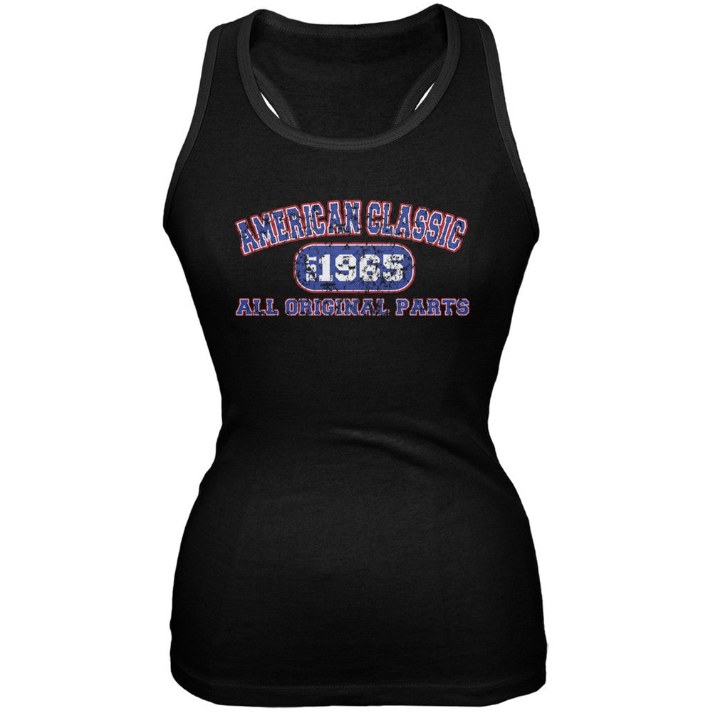 Classic American 1965 Funny Black Juniors Soft Tank Top Juniors Tank Tops Old Glory 2XL Black