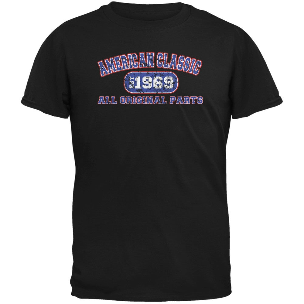 Classic American 1969 Funny Black Adult T-Shirt Men's T-Shirts Old Glory 2XL Black