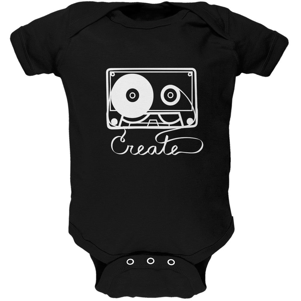 Create Black Soft Baby One Piece Baby One Piece Old Glory 0-3M Black