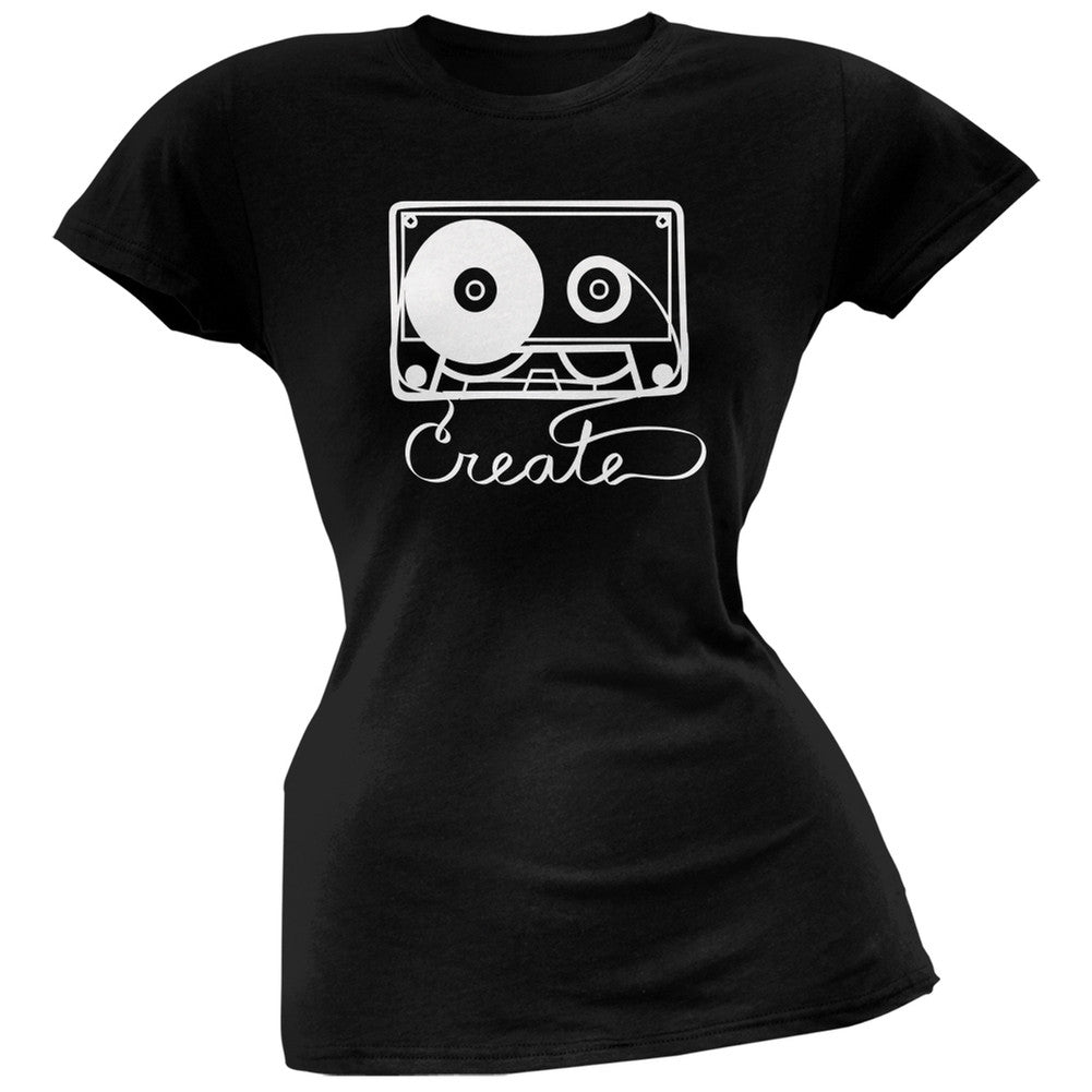 Create Black Soft Juniors T-Shirt Juniors T-Shirts Old Glory 2XL Black