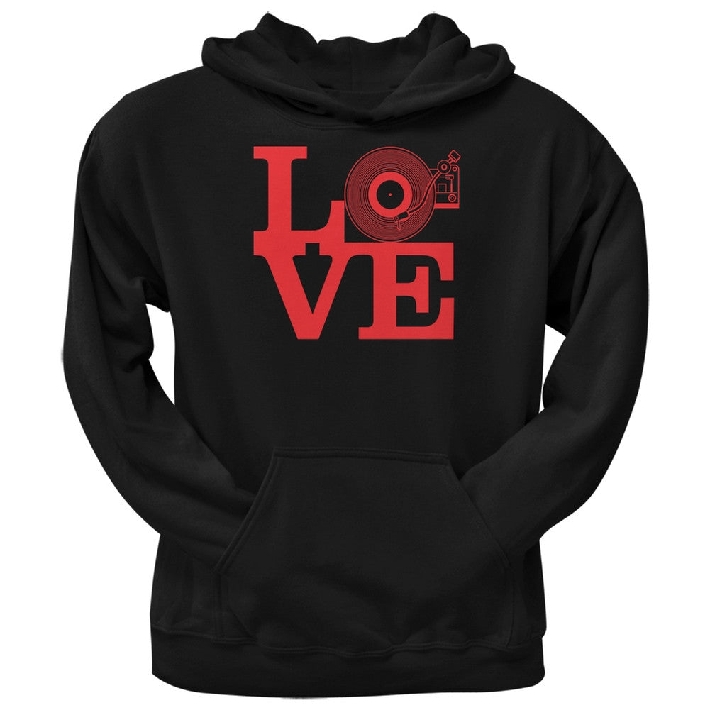 Love Record Player Black Adult Hoodie Men's Hoodies Old Glory 2XL Black