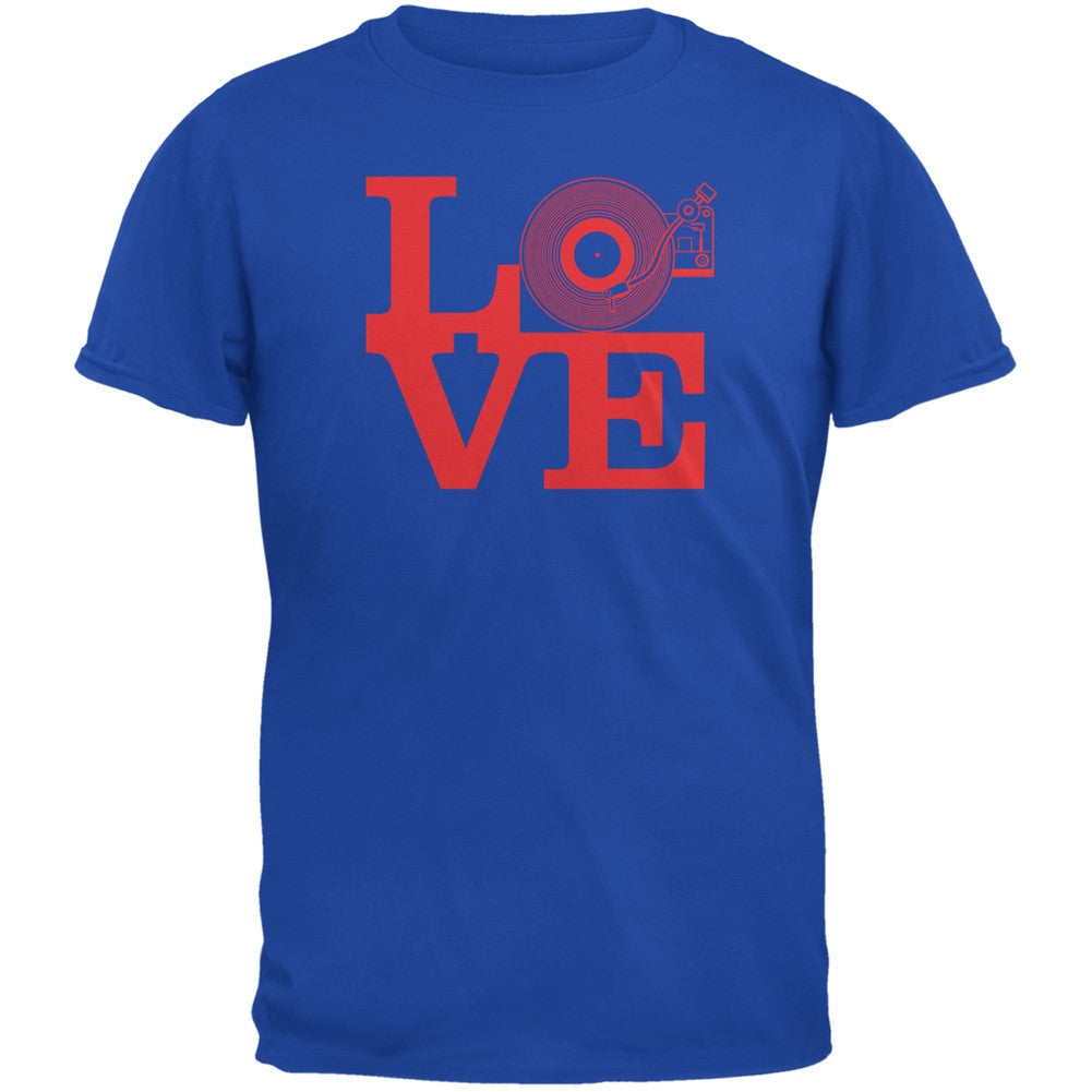 Love Record Player Royal Youth T-Shirt Youth T-Shirts Old Glory LG Blue