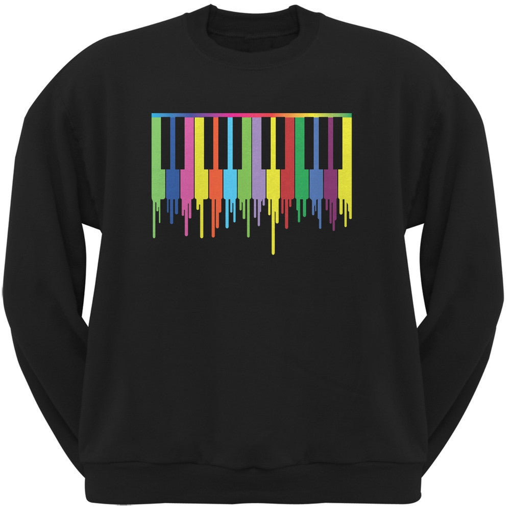 Piano Keys Black Adult Sweatshirt Men's Sweatshirts Old Glory 2XL Black