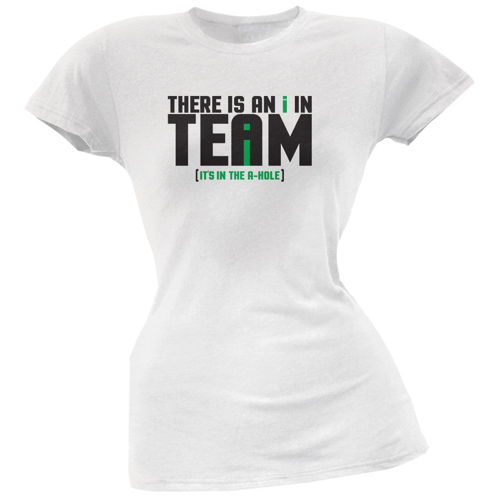 I In Team White Soft Juniors T-Shirt Juniors T-Shirts Old Glory 2XL White
